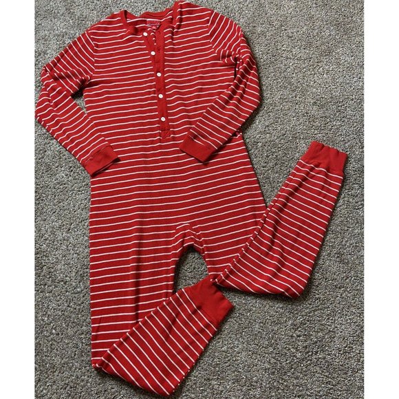 Target Other - Adult Unisex Sleepwear Large Red Stripe Target One Piece Oversized Pajama Cuffed